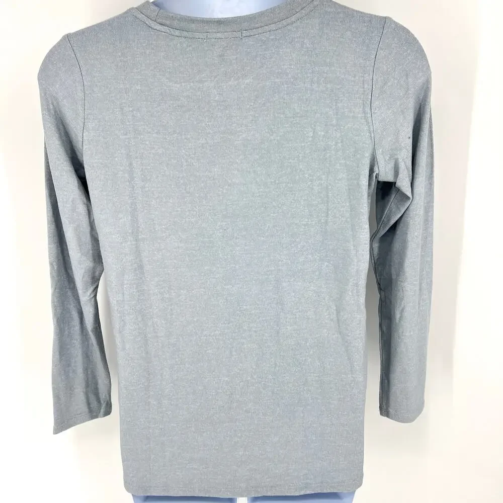 Matty M Womens Long Sleeve Crew Neck Tunic Gray NWT